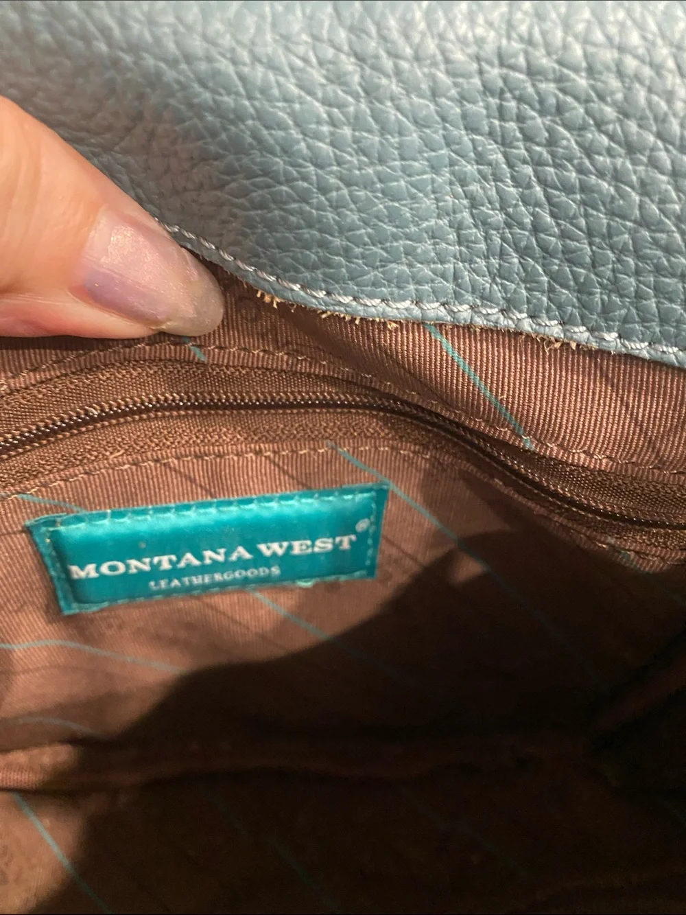 Montana West Teal Fringe Crossbody Bag with Concho and Hair-On Accent